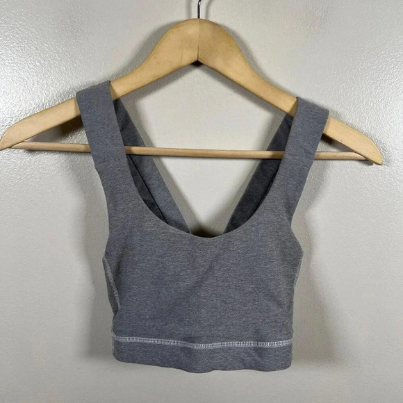 Lululemon All Sport Bra Size 2? Gray Athletic Active Workout Yoga Criss Cross - Picture 1 of 5